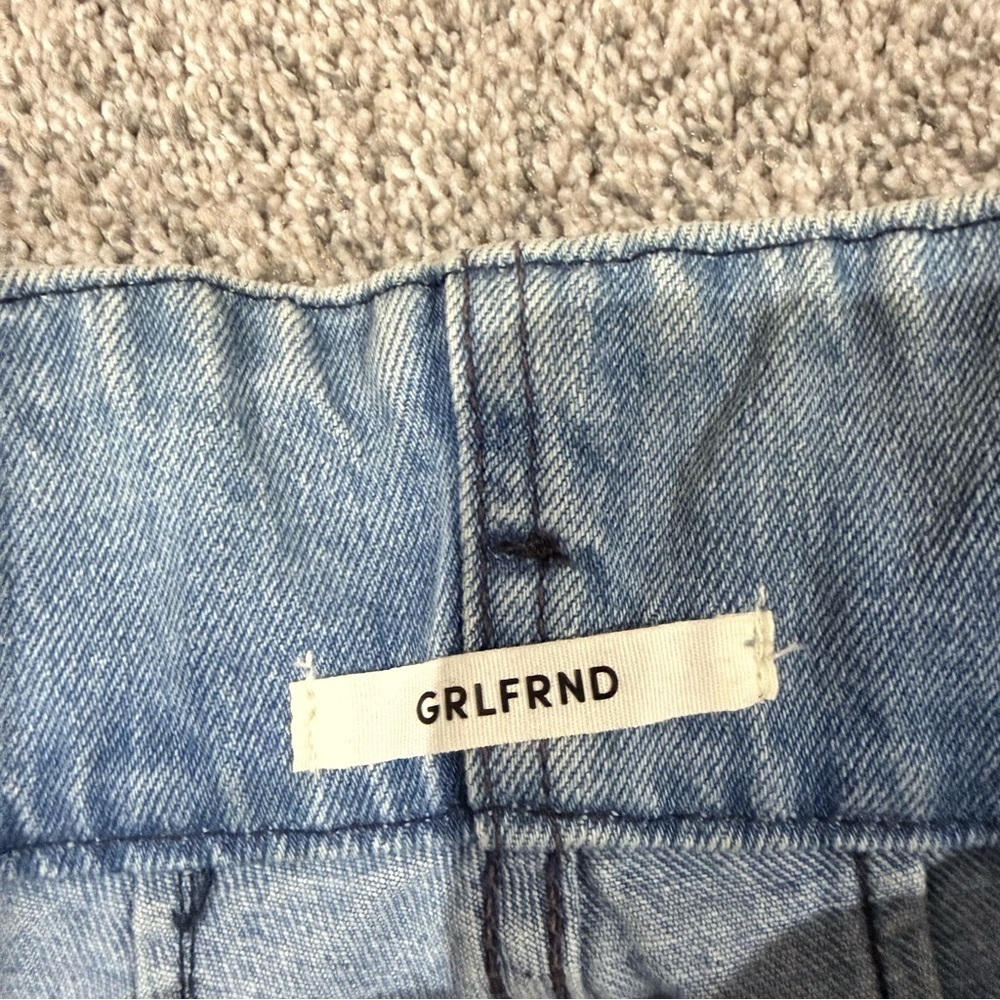 GRLFRND $328 ‘Mia’ Paperbag Belted Skinny Jeans Light Wash High Rise Women’s 25 - Picture 3 of 13